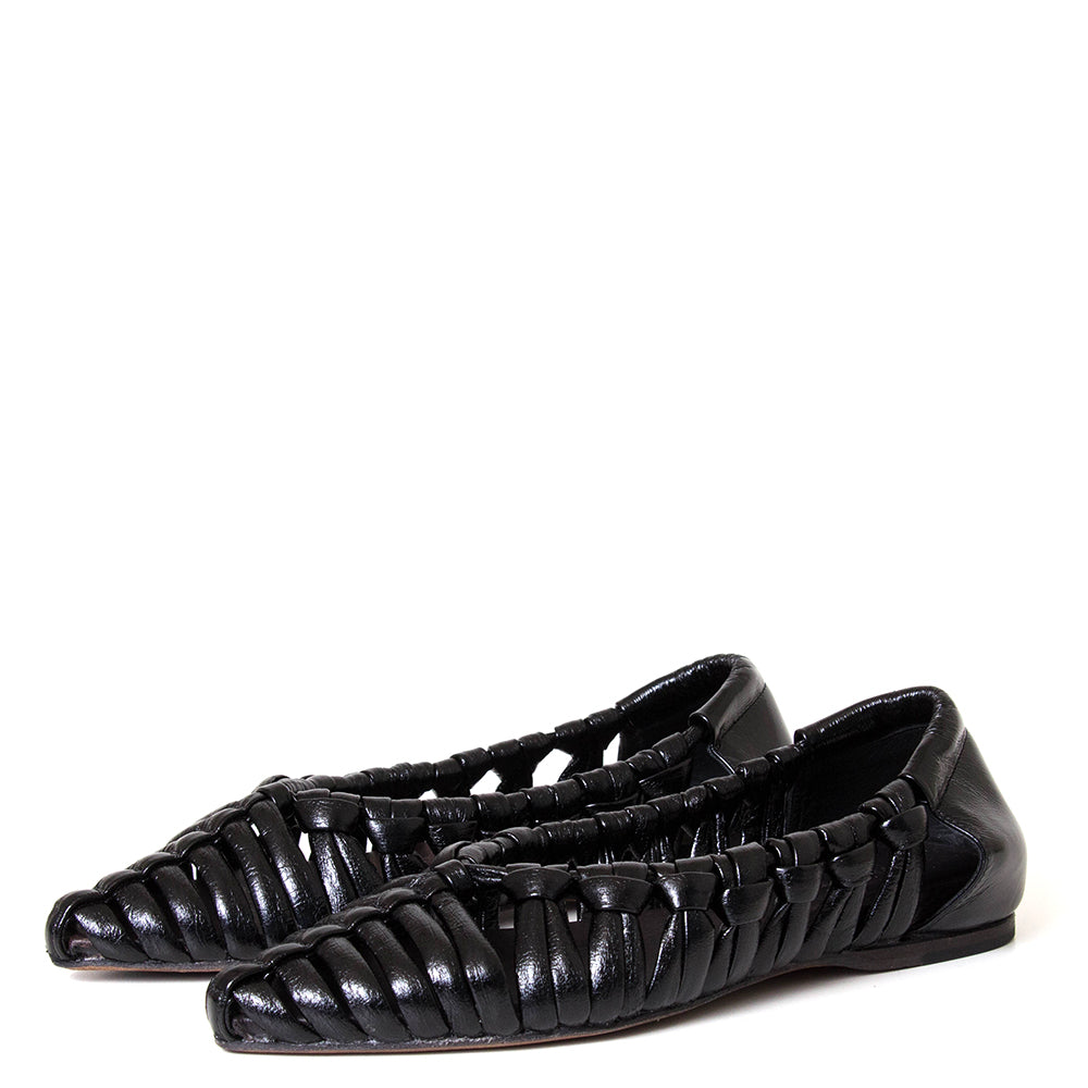 Aden 0C Women's Woven Leather Flat