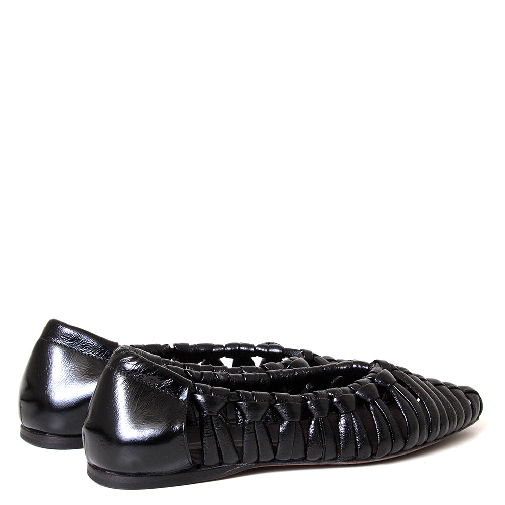 Aden 0C Women's Woven Leather Flat