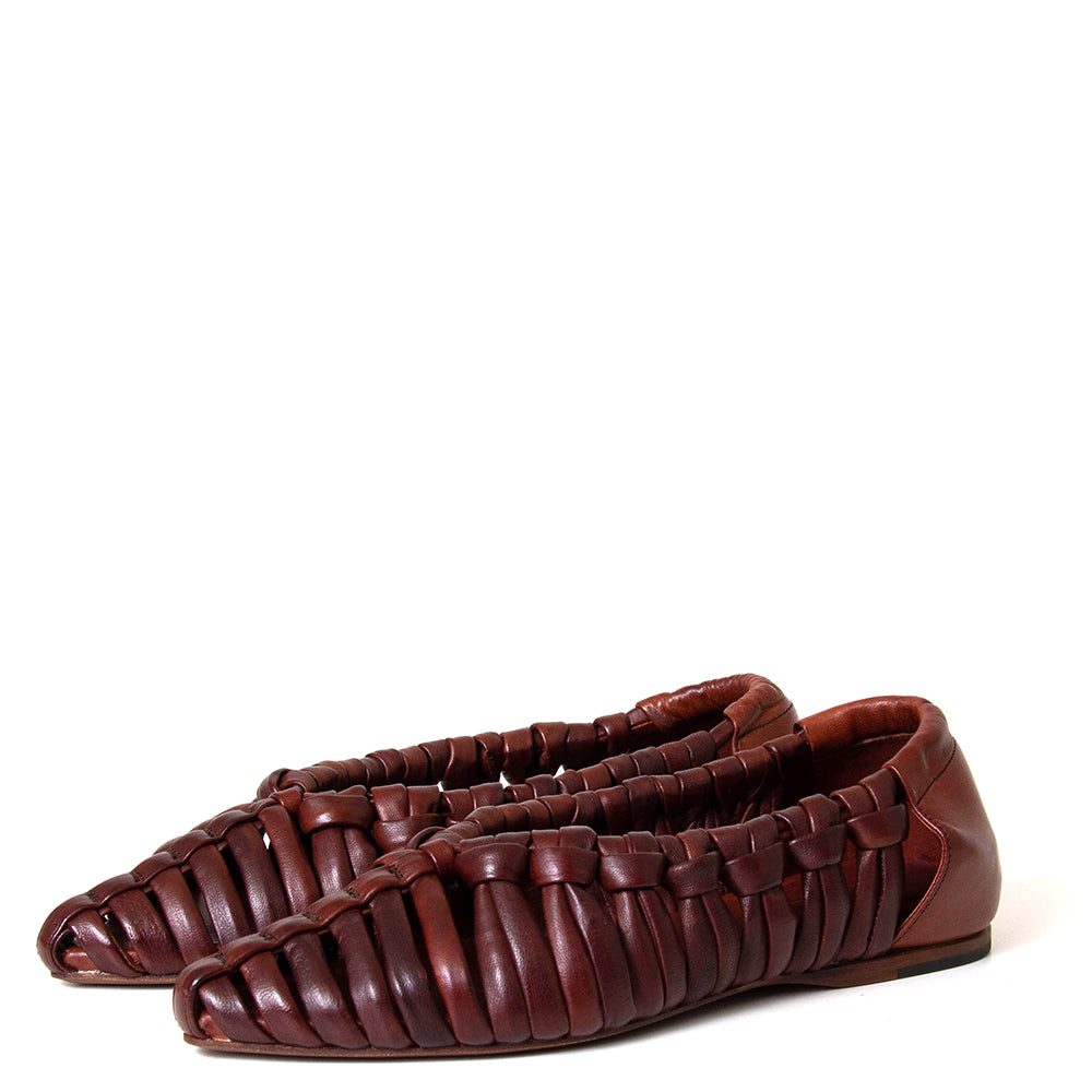 Aden 0G Women's Woven Leather Flat