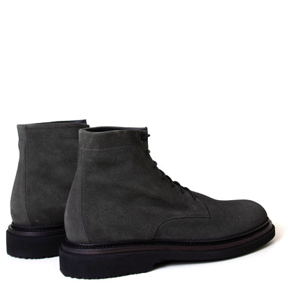 Pantanetti 18382A Bod. Men's suede lace up boot in dark grey suede. Made in Italy.