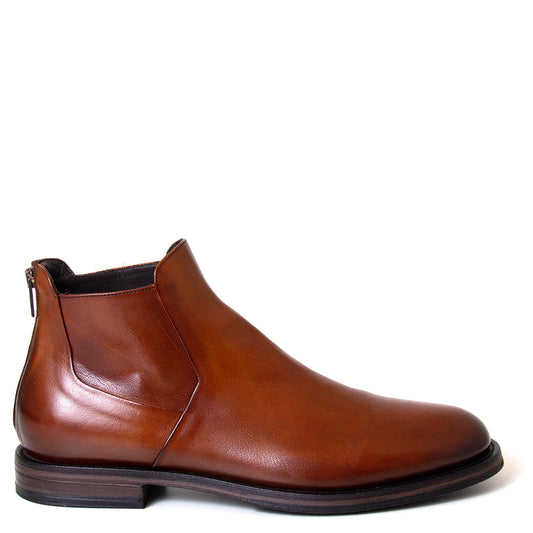 Pantanetti 16800E Chester. Men's Chelsea tan leather boot. Made in Italy.