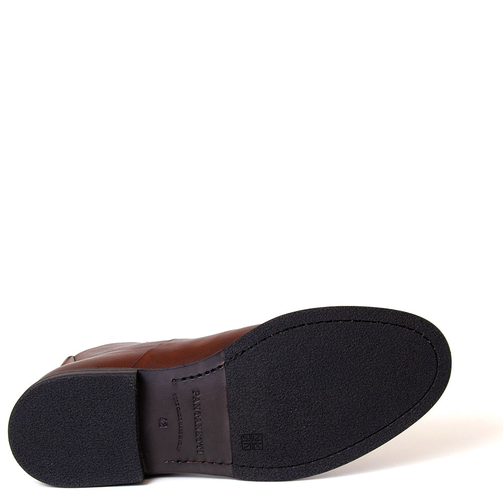 Pantanetti 16800E Chester. Men's Chelsea tan leather boot. Made in Italy.