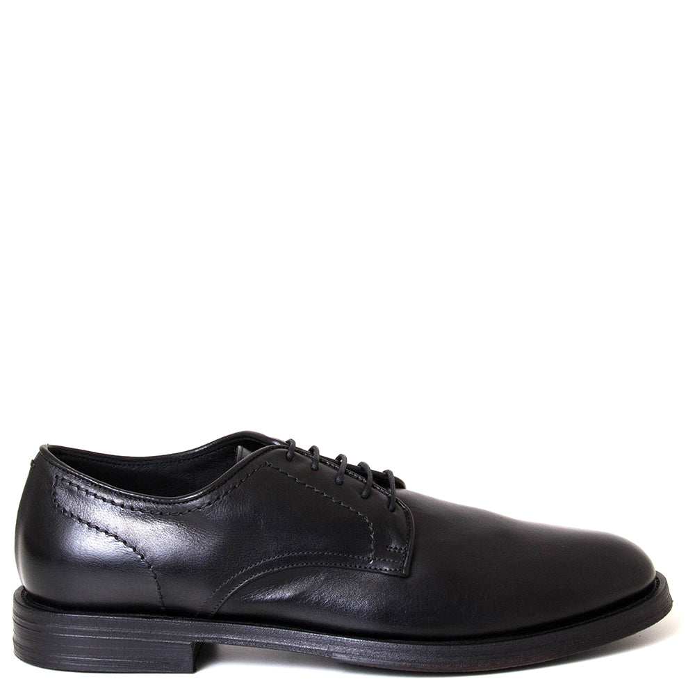 Pantanetti 18452E Chester. Men's black leather derby dress shoe. Made in Italy.