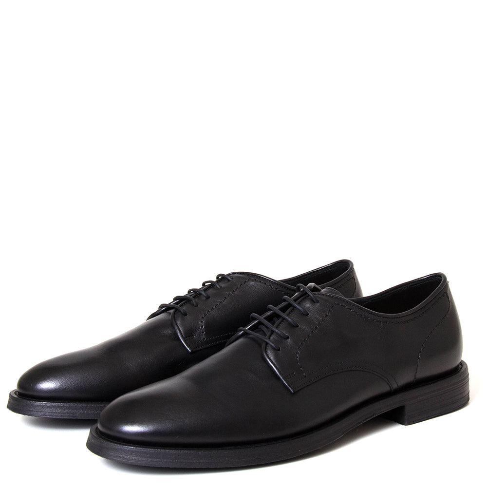 Pantanetti 18452E Chester. Men's black leather derby dress shoe. Made in Italy.