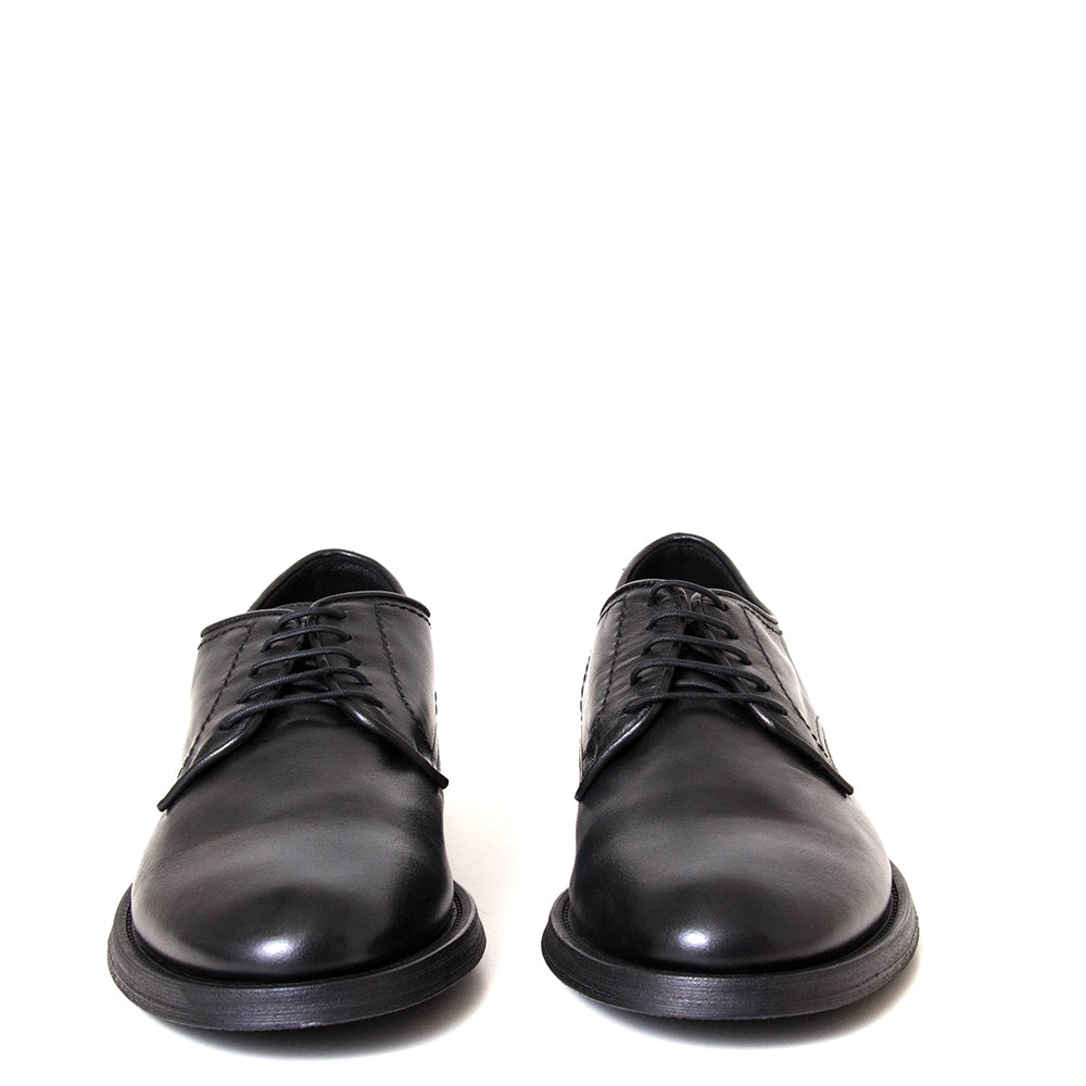 Pantanetti 18452E Chester. Men's black leather derby dress shoe. Made in Italy.