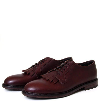 Pantanetti 18321E Infinity. Men's brown leather derby with kilt detail. Made in Italy.