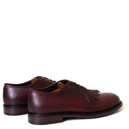 Pantanetti 18321E Infinity. Men's brown leather derby with kilt detail. Made in Italy.