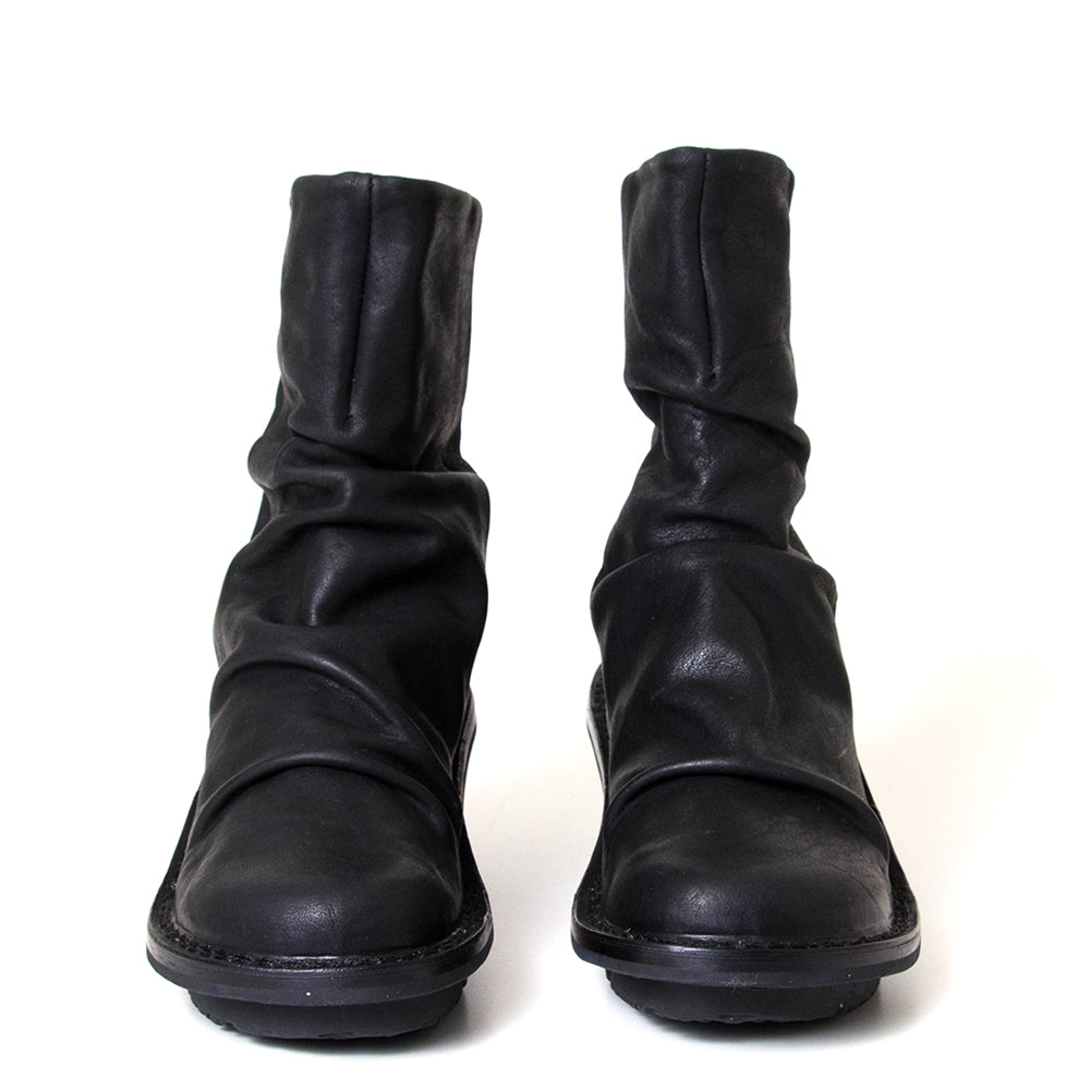 Trippen Pilar. Women's 2¾-inch platform wedge in black leather. 