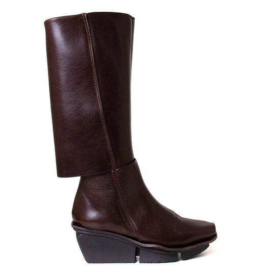 Trippen Pylon. Women's 2¼-inch wedge heel. Knee high leather boot.