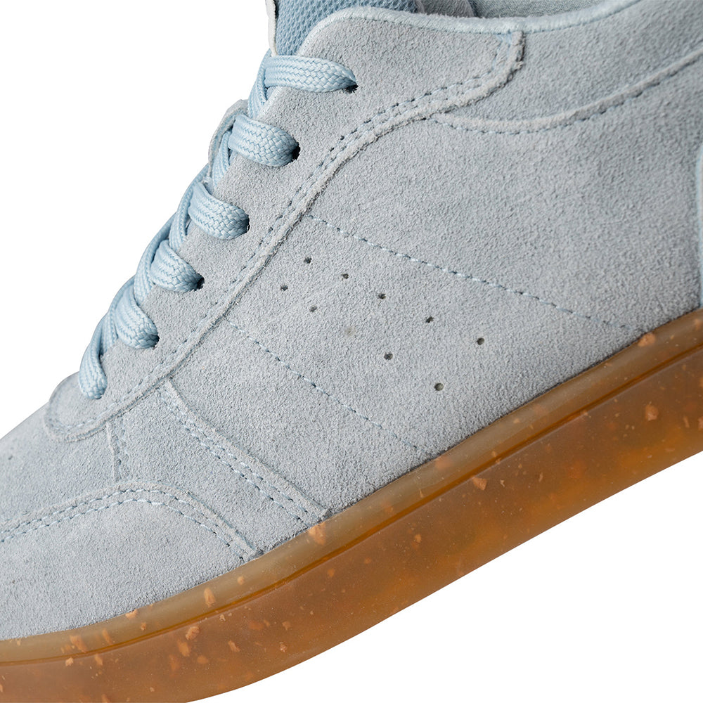 Woden Bjork. Sustainably made women's baby blue suede casual sneakers. 