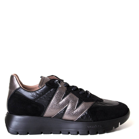 Wonders A-2464 Oslo. Women's chunky multi leather and suede sneaker. 