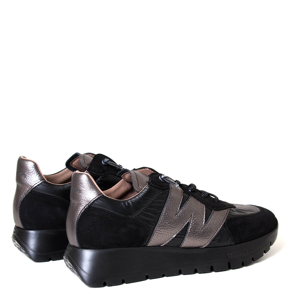 Wonders A-2464 Oslo. Women's chunky multi leather and suede sneaker. 