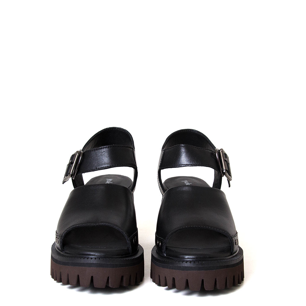 yuko imanishi + Ryna Women's Platform Leather Sandal 2⅞ in Black