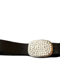 Turquoise Buckle White Belt