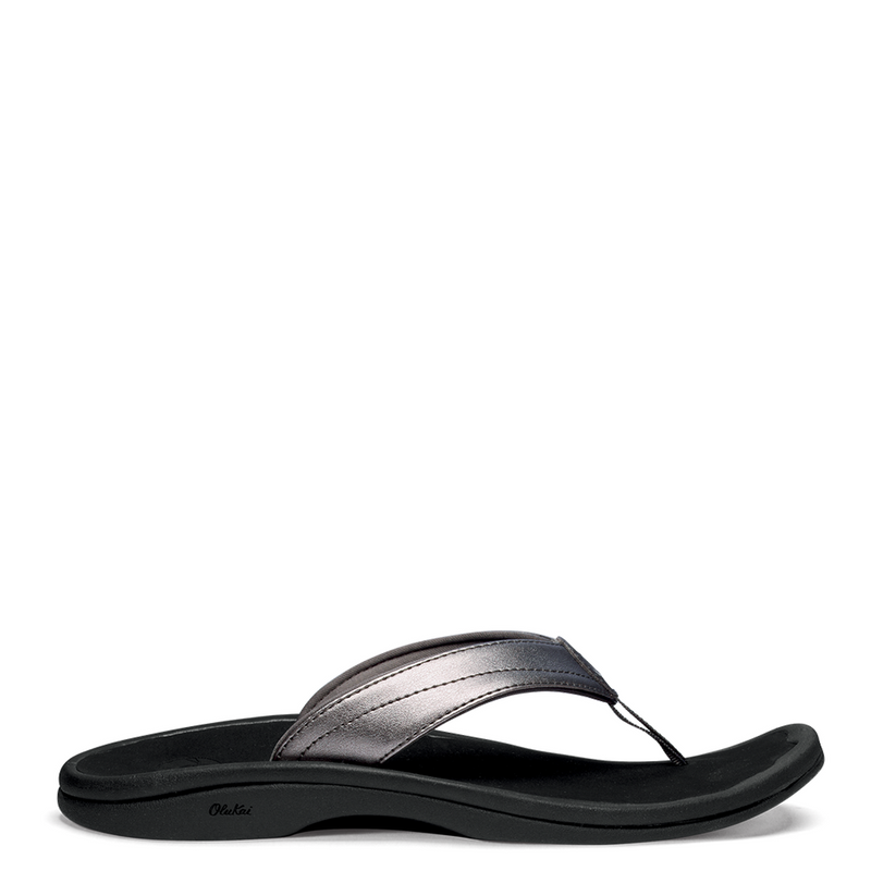 Olukai Ohana Flip Flop Thong Sandals Women's Pewter Slip On - US 9