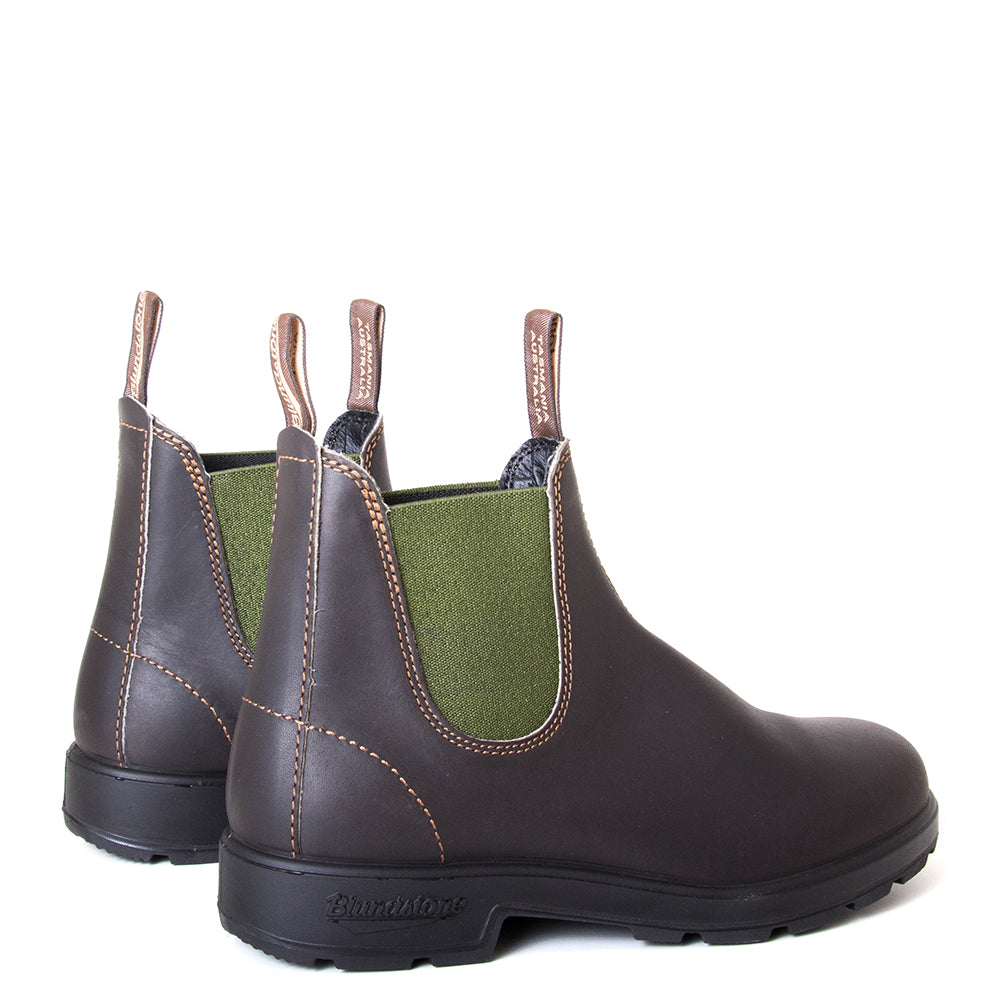Blundstone Women's 519 Chelsea Boot in Black. Built to last. Durable material, with comfortable shock absorption insole. Rubber sole. Back view.