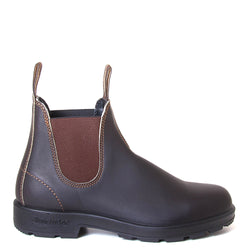 Blundstone 500. Men's Chelsea boot in stout brown leather. Side view.