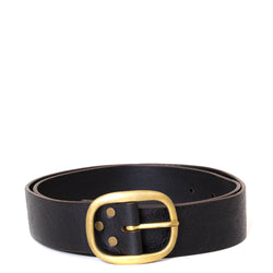 De Palma Classico Belt. Unisex black leather belt, width 1.5 inch. Made in California, USA.