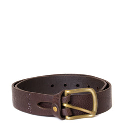 De Palma Monsenor Belt. Unisex brown leather belt, width 1.5 inch. Made in California, USA.