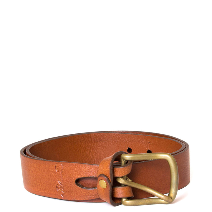 De Palma Monsenor Belt. Unisex tobacco leather belt, width 1.5 inch. Made in California, USA.