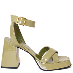 Yanna Women's Heeled Patent Leather Sandal