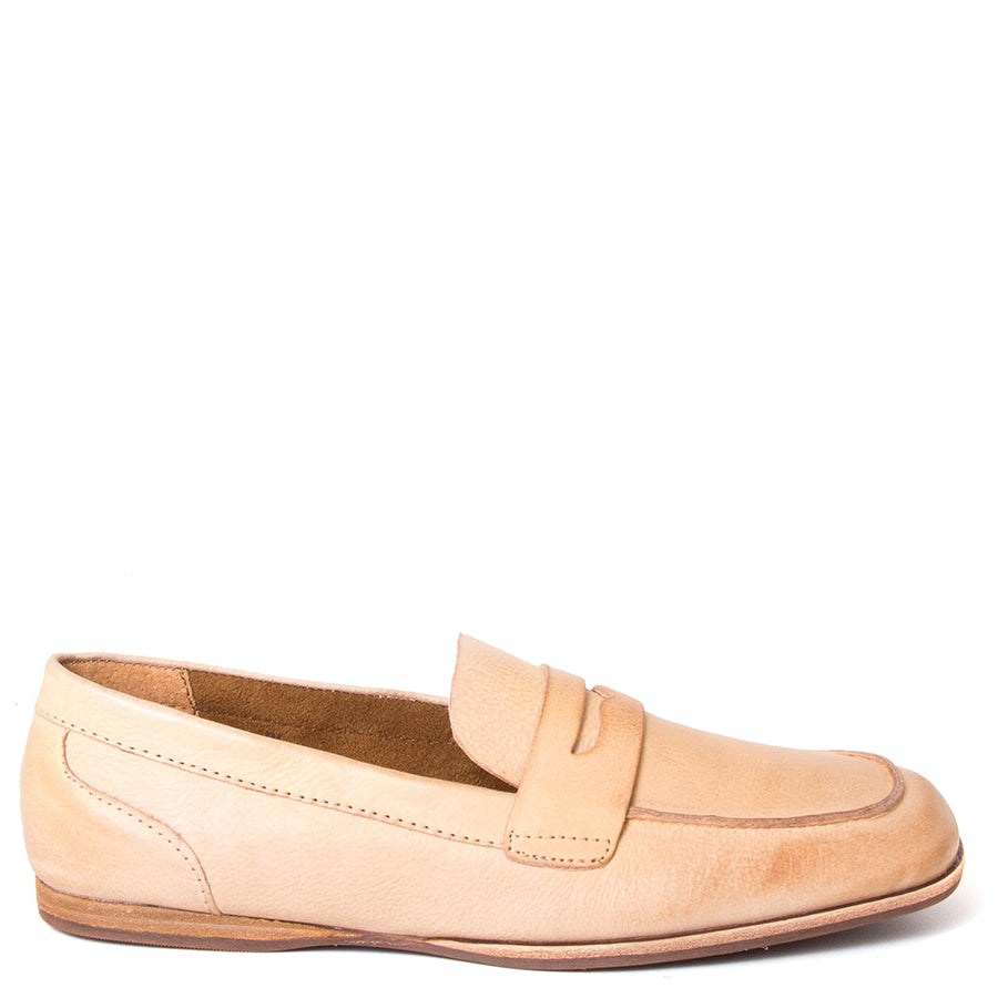KorkEase KE0015203 Pisa. Women's flat penny loafer in natural leather Bulo