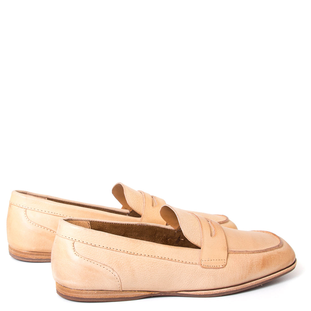 KorkEase KE0015203 Pisa. Women's flat penny loafer in natural leather Bulo