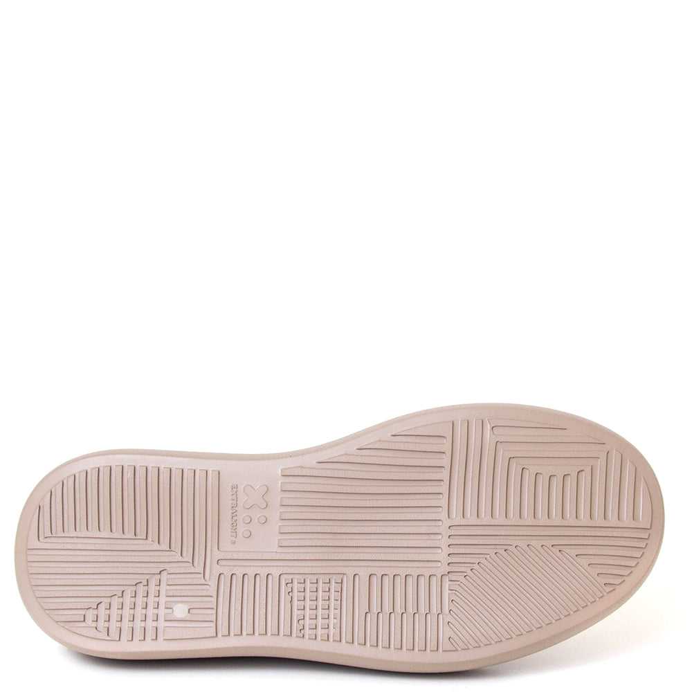 OA non-fashion A66. Women's 2 inch platform loafer in light brown leather. Made in Italy. Sole view.