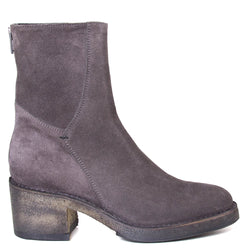 Pantanetti 15602A Harli. Women's 2⅝" heeled ankle boot in grey suede. Made in Italy. Side view.