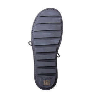 Trippen Again M. Men's laced shoe, black leather upper, flexible 