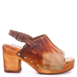 Marie Women's Leather Wooden Heeled Clog